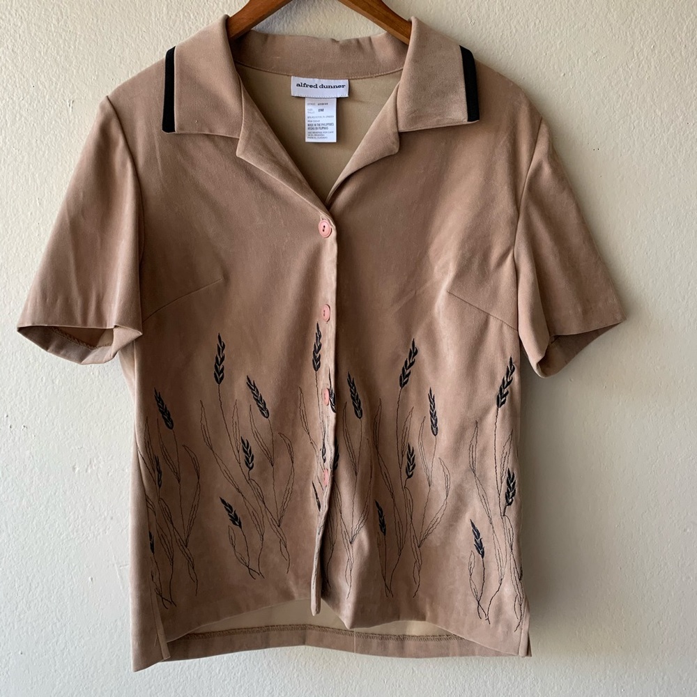 Alfred Dunner embroidered button down top